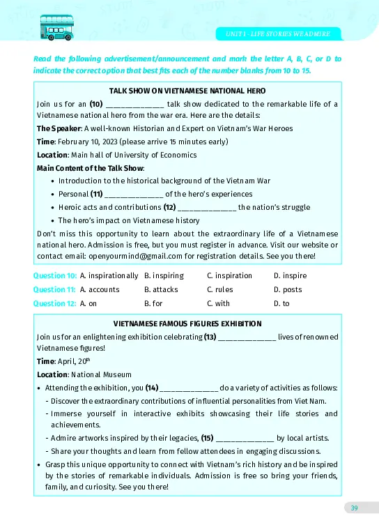 Bài tập tiếng Anh lớp 12 Global Success Tập 1 - Hình 34