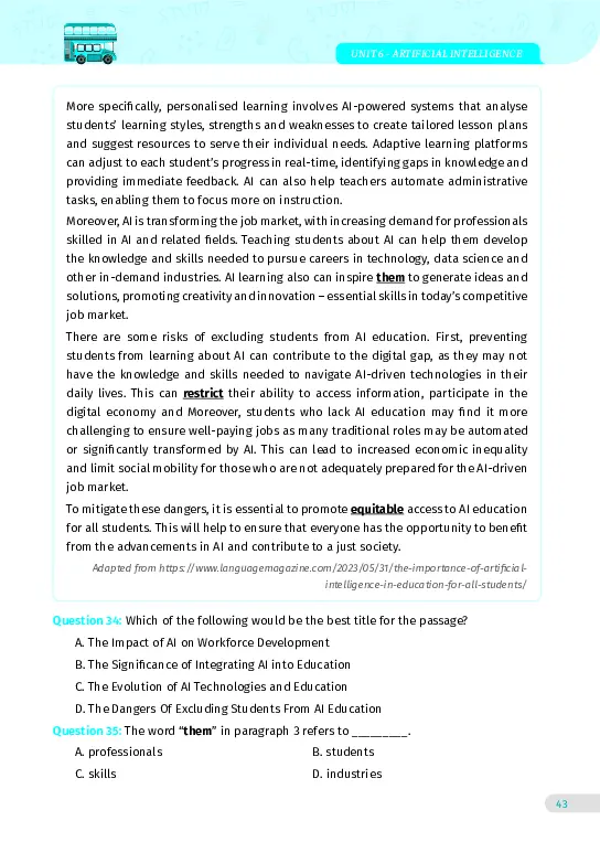 Bài tập tiếng Anh lớp 12 Global Success Tập 2 - Hình 39