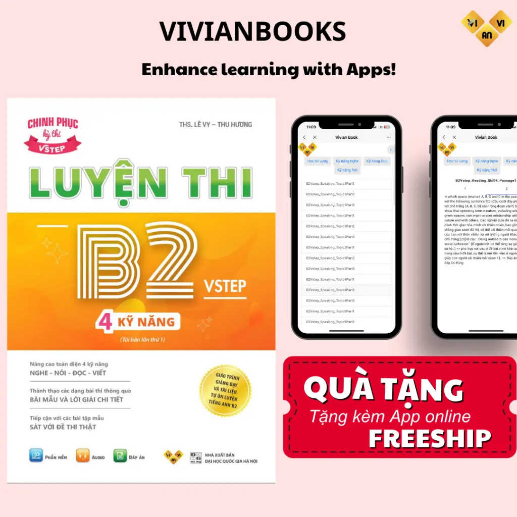 Sách luyện thi B2 Vstep 4 kỹ năng