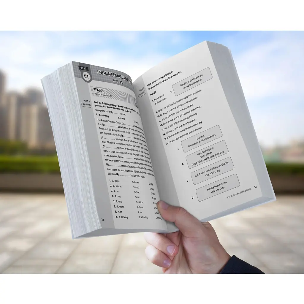 Sách 10 Bộ đề thi chứng chỉ tiếng Anh A2 - Ôn thi Vstep bậc 2 - chứng chỉ ngoại ngữ (Anh văn) bậc 2 khung NLNN Việt Nam - Hình 3