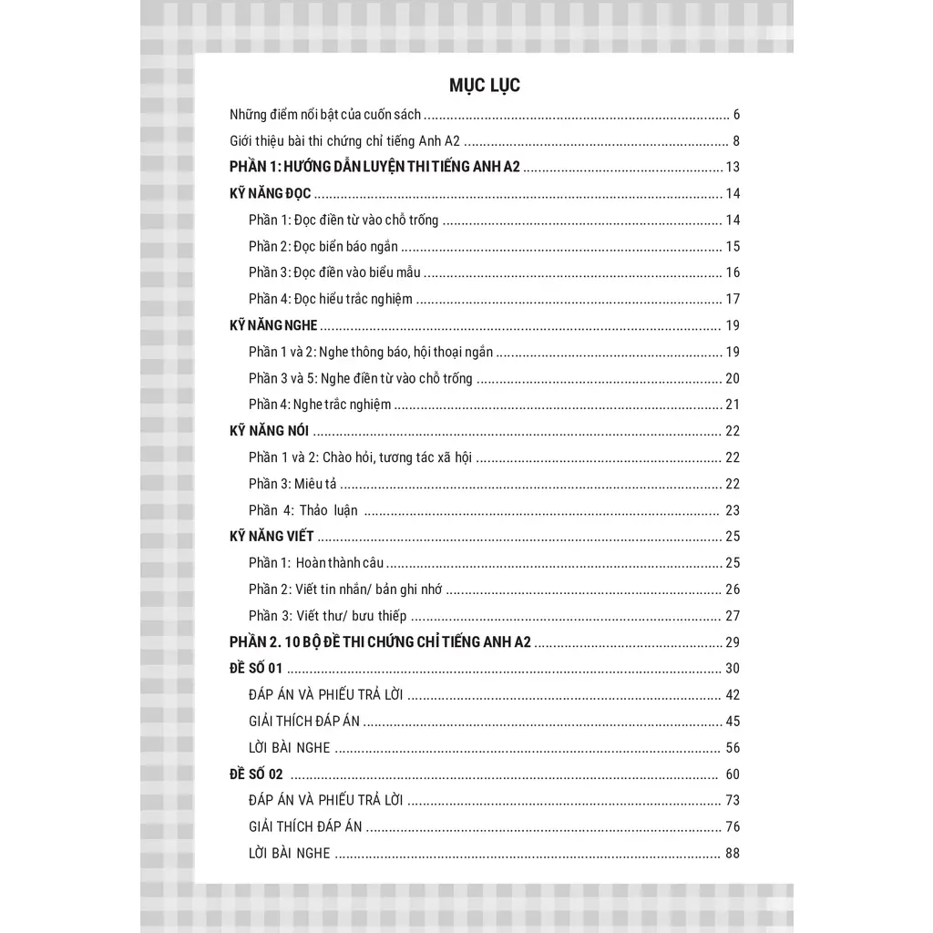 Sách 10 Bộ đề thi chứng chỉ tiếng Anh A2 - Ôn thi Vstep bậc 2 - chứng chỉ ngoại ngữ (Anh văn) bậc 2 khung NLNN Việt Nam - Hình 6