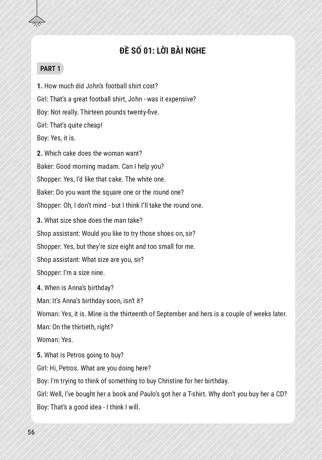 Sách 10 Bộ đề thi chứng chỉ tiếng Anh A2 - Ôn thi Vstep bậc 2 - chứng chỉ ngoại ngữ (Anh văn) bậc 2 khung NLNN Việt Nam - Hình 13